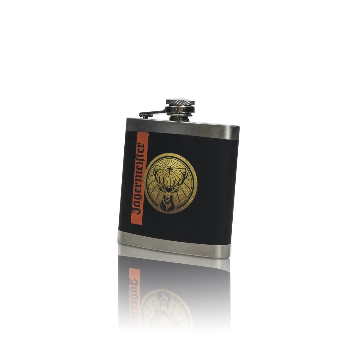 1x Kolba biodrowa na likier Jägermeister metalowa czarna – Widok 2