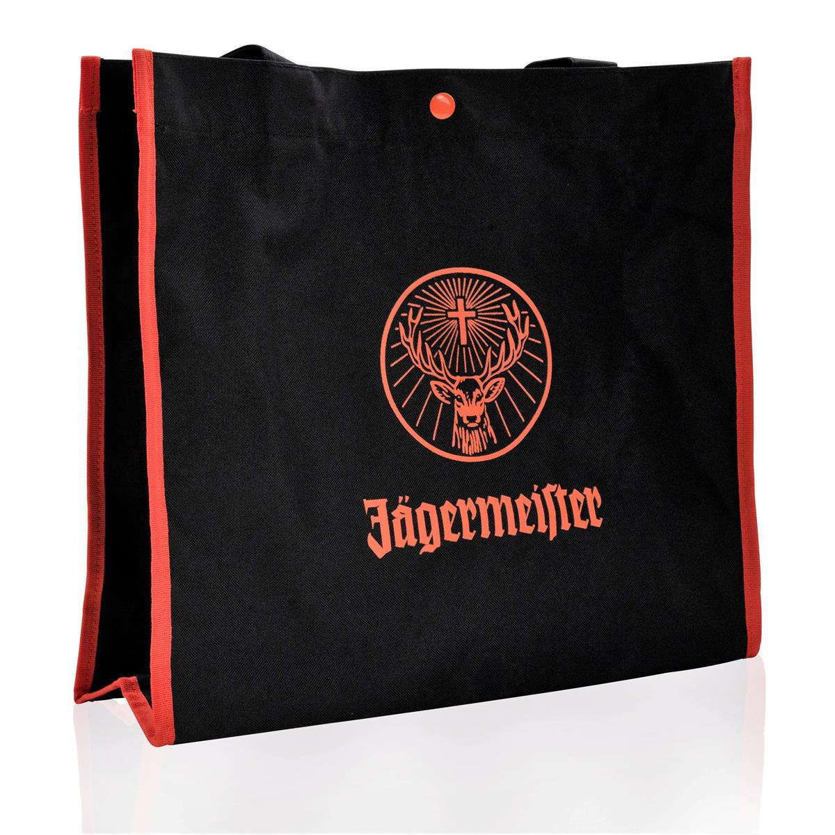 1x Torba na likier Jägermeister z materiału czarny/pomarańczowy