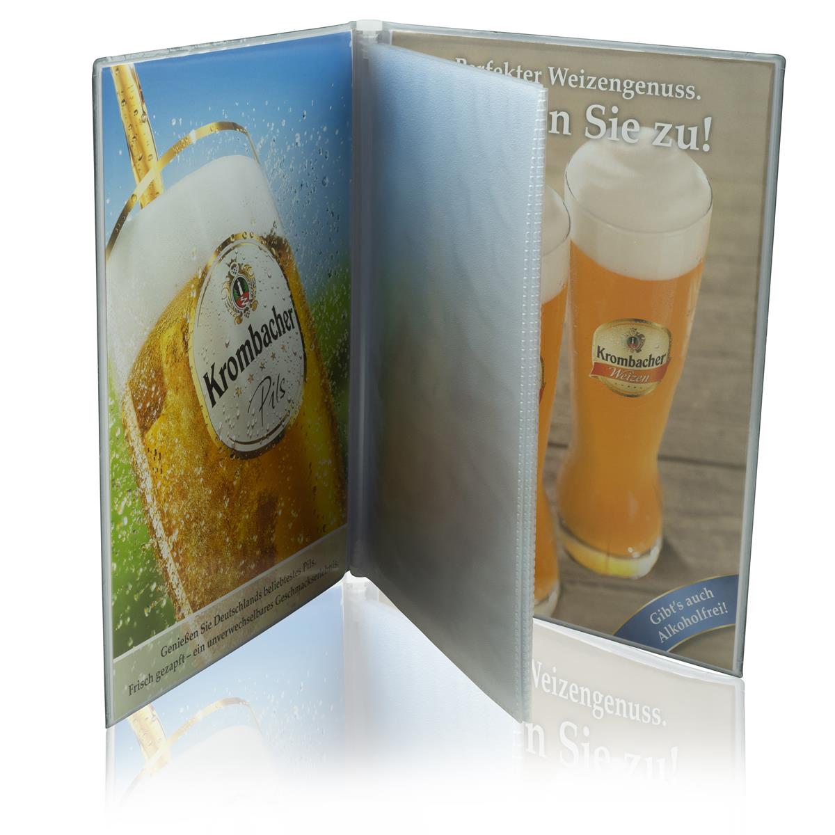 1x Karta menu piwa Krombacher skórzana okładka DIN A5 – Widok 2