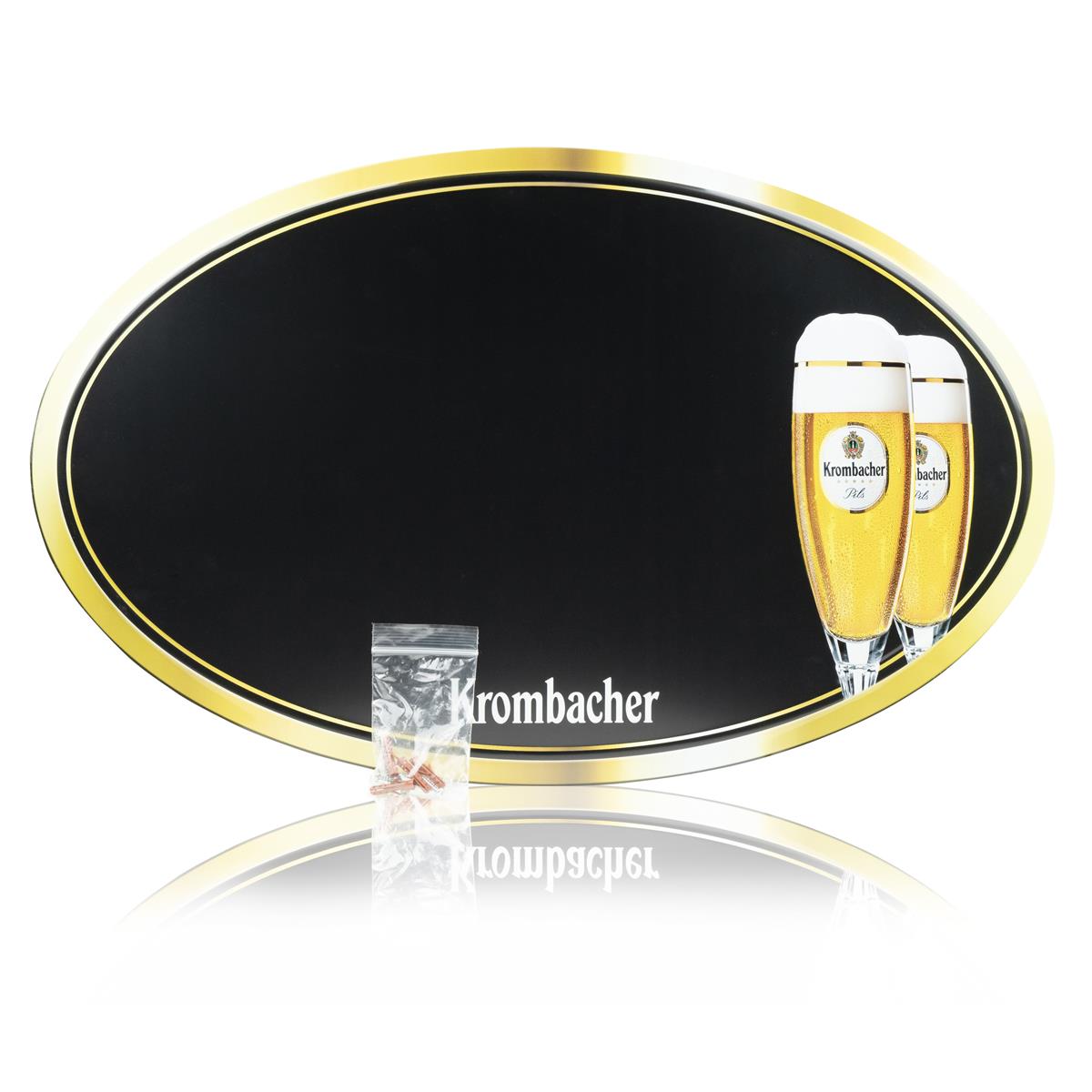1x Płytka do piwa Krombacher cienka okrągła 70x44 – Widok 2