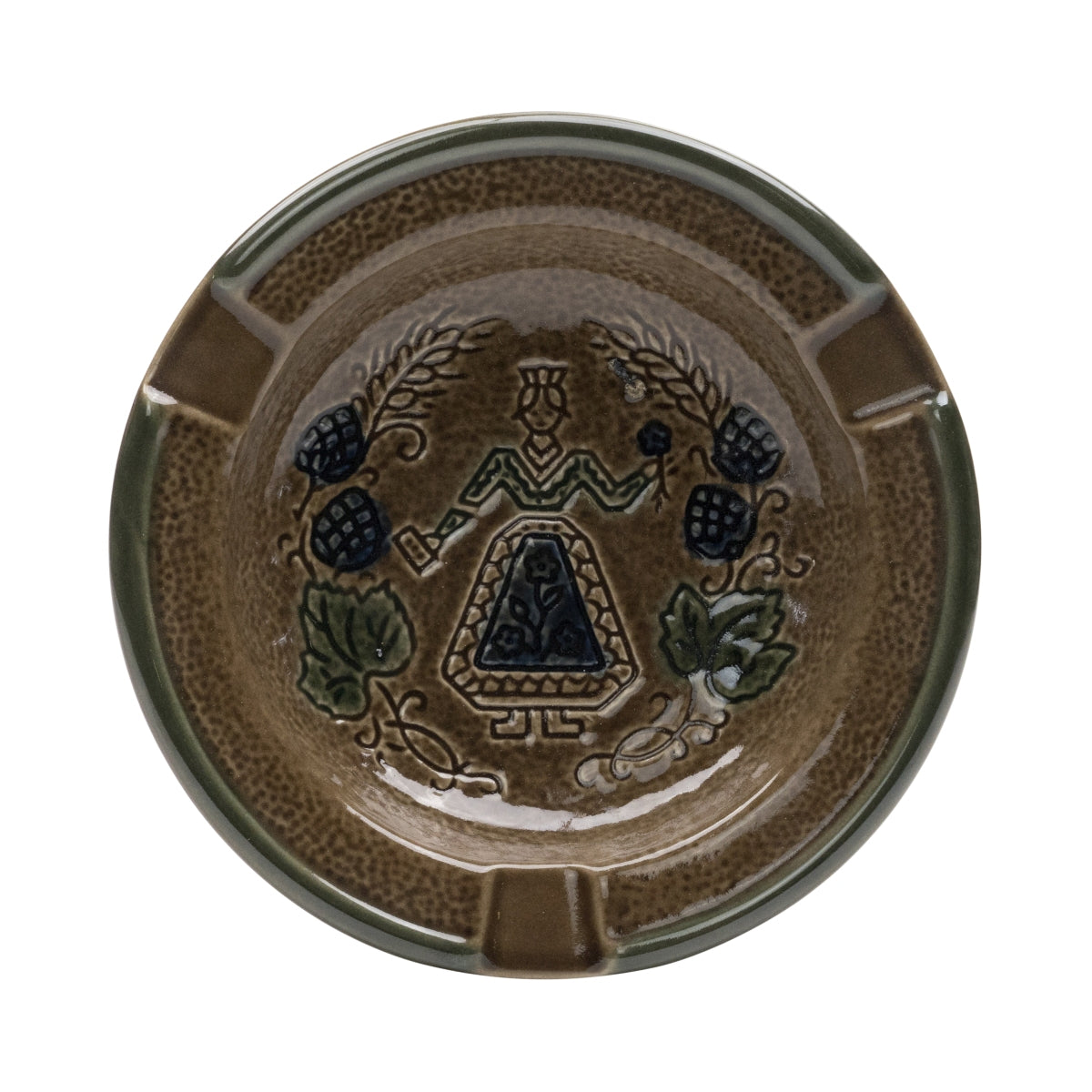 1x Popielniczka ceramiczna do piwa Licher brązowa z kobietą – Widok 2