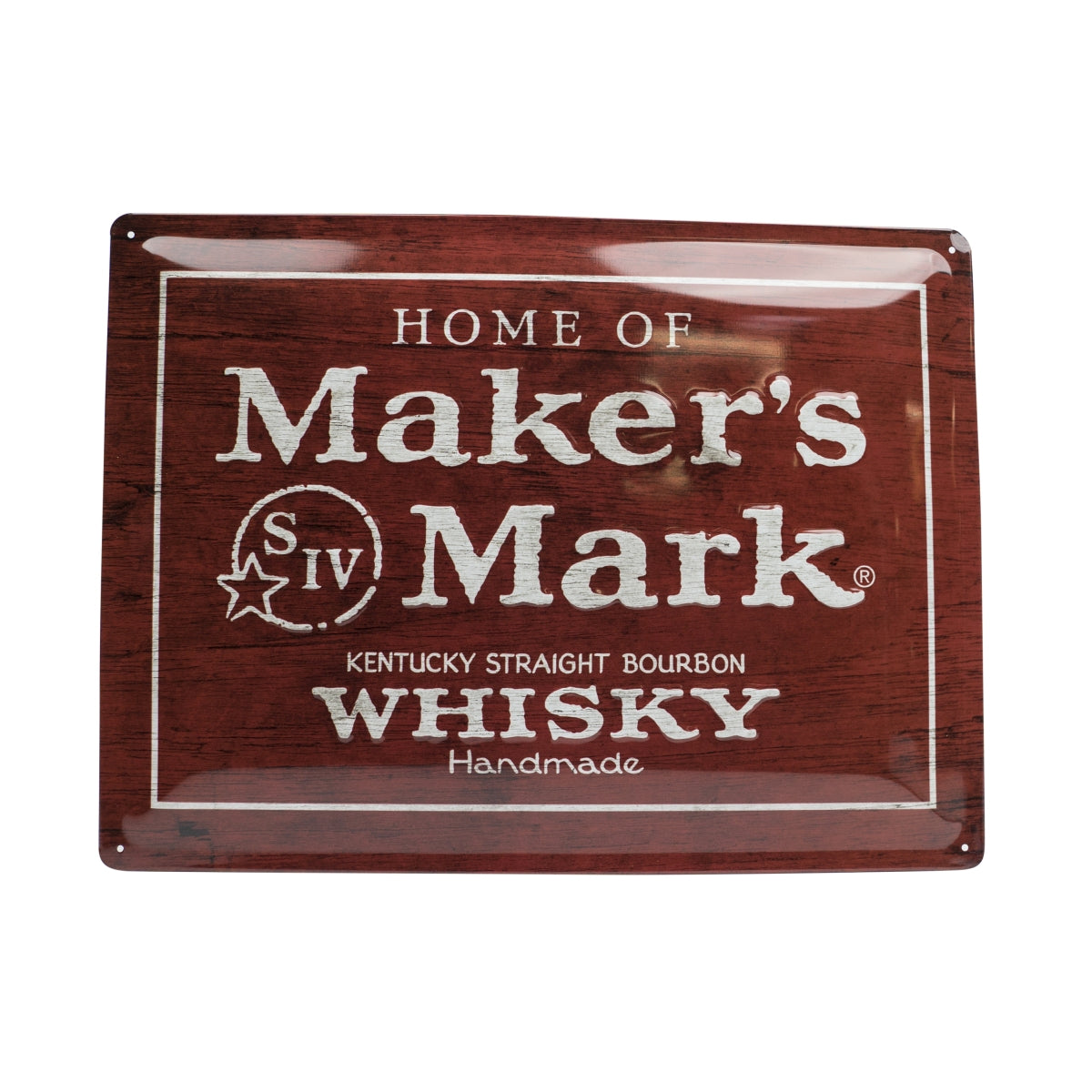 1x puszka whisky Makers Mark z logo w kolorze czerwonego drewna