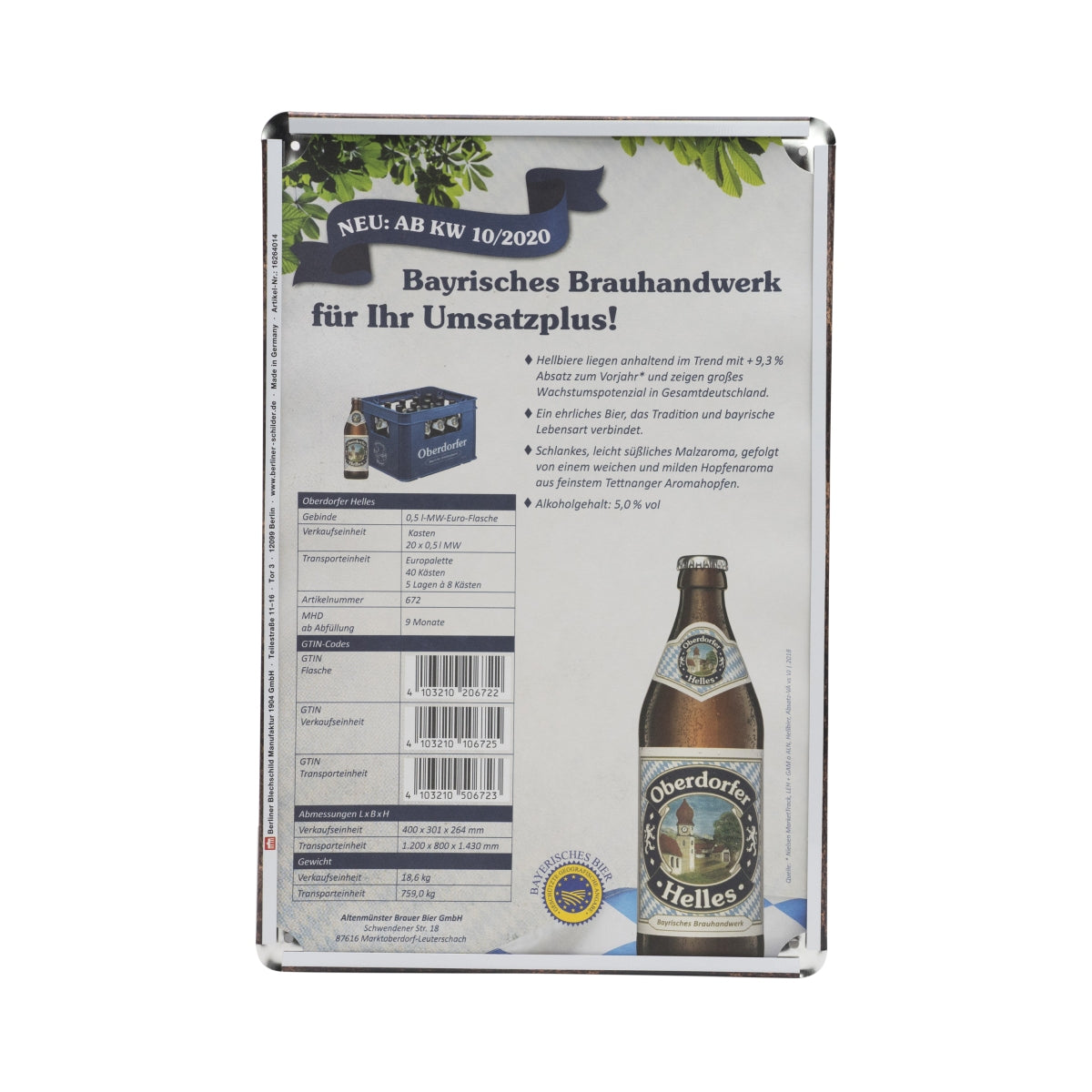 1x puszka piwa Oberdorfer z napisem Helles Retro 20x30 – Widok 2