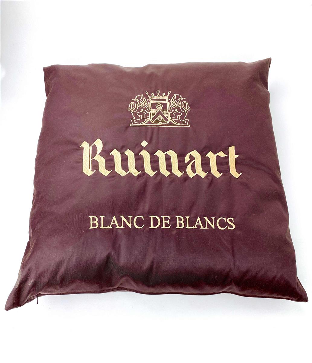 1x Ruinart Champagne poduszka Xl brązowa haftowana 50 x 50