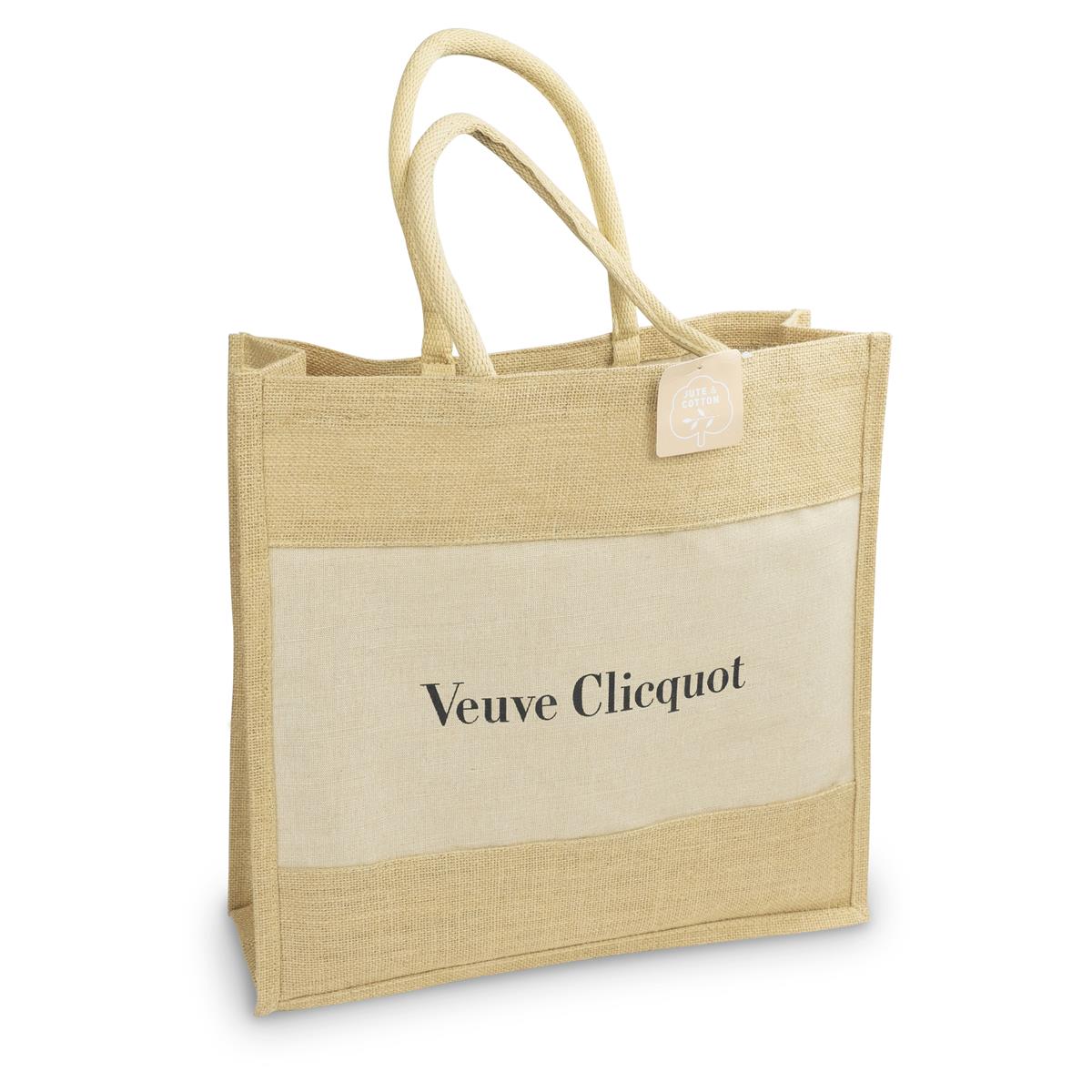 1x Veuve Clicquot szampan worek jutowy naturalny 40 x 40 x 15 cm