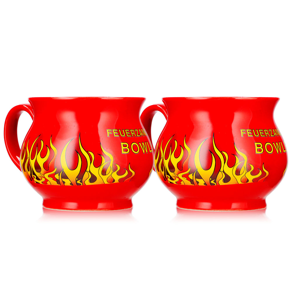 2 kubki do grzanego wina Mohaba, kubki kuliste, „Feuerzangenbowle”, kolor ognistoczerwony, 0,2 l, z podziałką