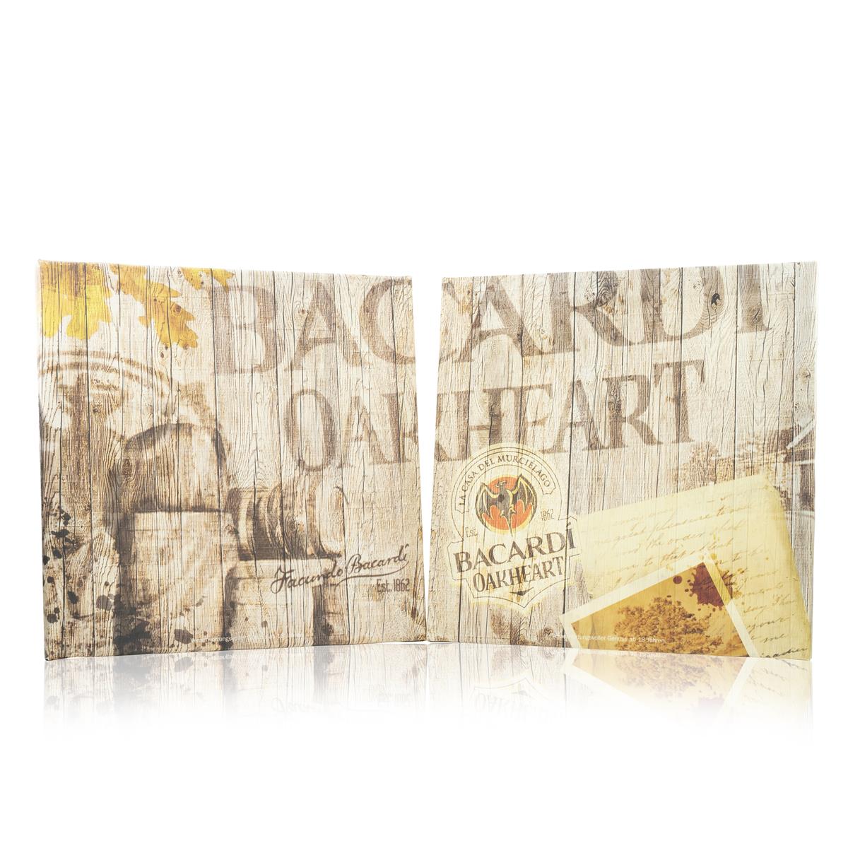 2x płócienne logo Bacardi Rum Oakheart