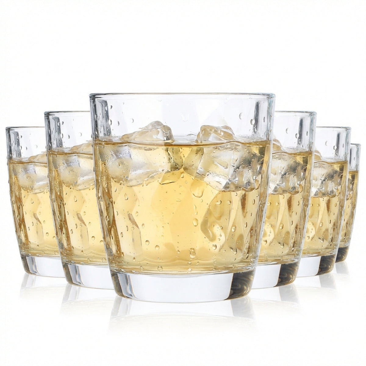 2x szklanki Gerolsteiner Wasser 0,3 l, kubki z reliefowym wybrzuszeniem, przezroczyste