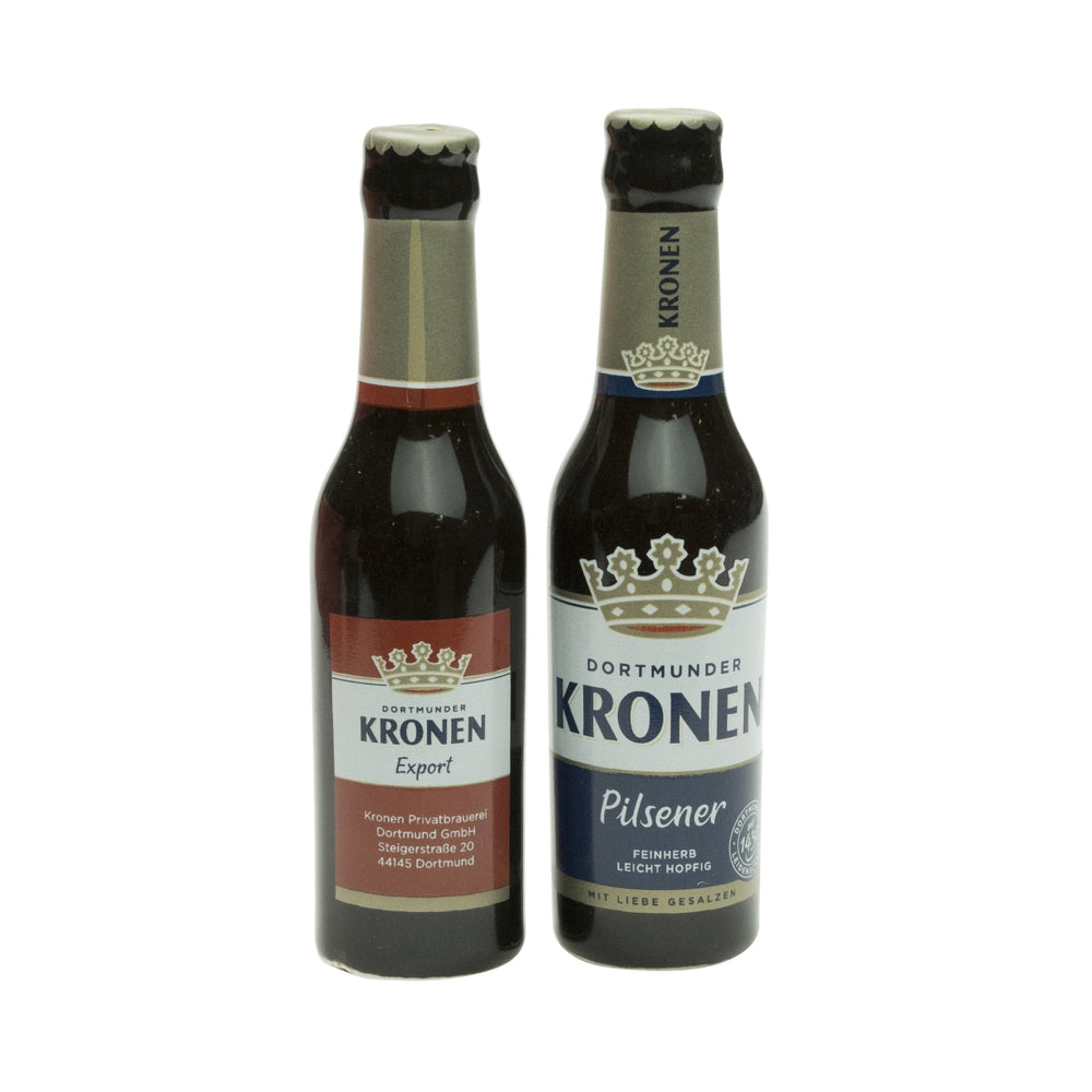 2x solniczka do piwa z koroną, pieprzniczka ceramiczna