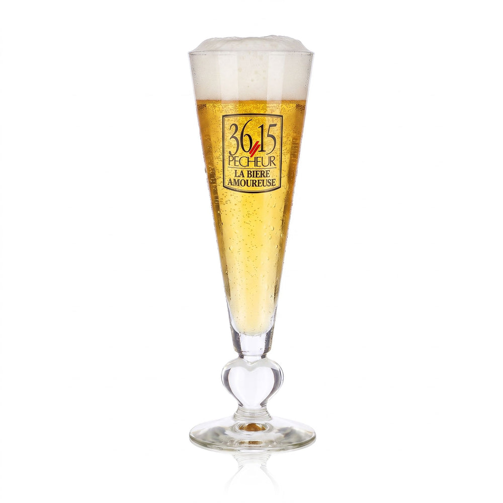 3615 Szklanka do piwa „Pecheur” 12,5 cl, w kształcie serca na nóżce, „La Bière Amoureuse”
