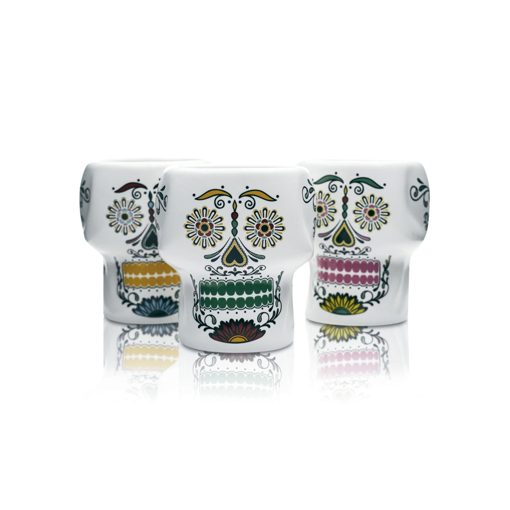 3x Don Julio Tequila Szklanka Ceramiczna szklanka Gliniana szklanka Czaszka Święto Zmarłych Skull