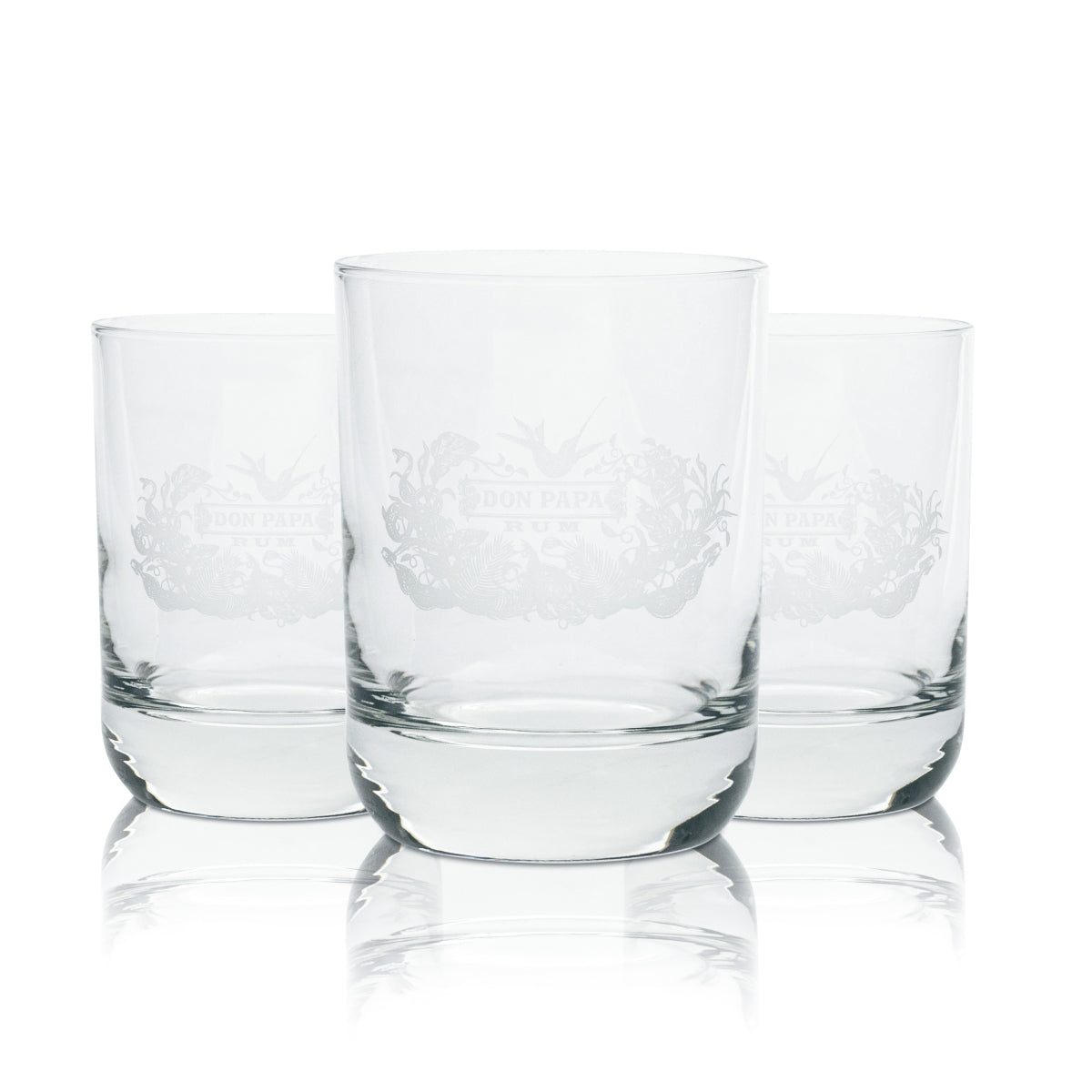 3x Don Papa Rum Glass 0,2l Tumbler Longdrink Glasses Gift Set Baroko Negros