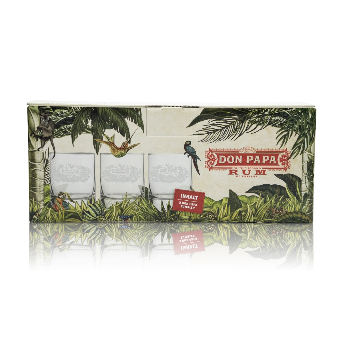 3x Don Papa Rum Glass 0,2l Tumbler Longdrink Glasses Gift Set Baroko Negros – Widok 4