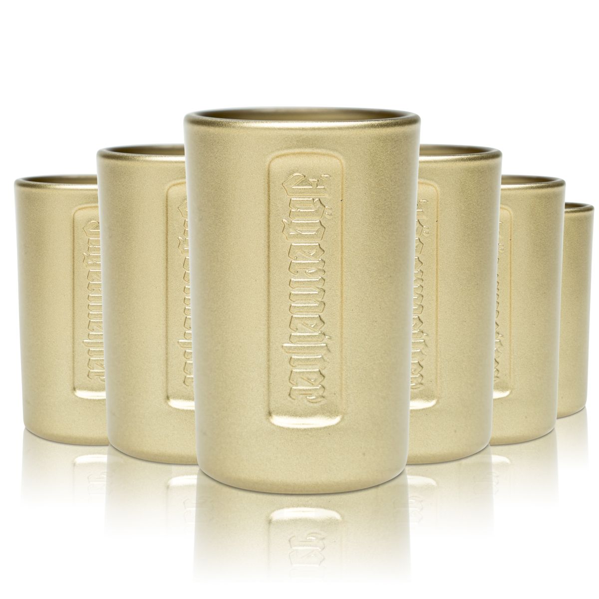 6x Jägermeister Szklanka Shot Stamper 2cl Złota szklanka do likieru Likier ziołowy Krótkie szklanki