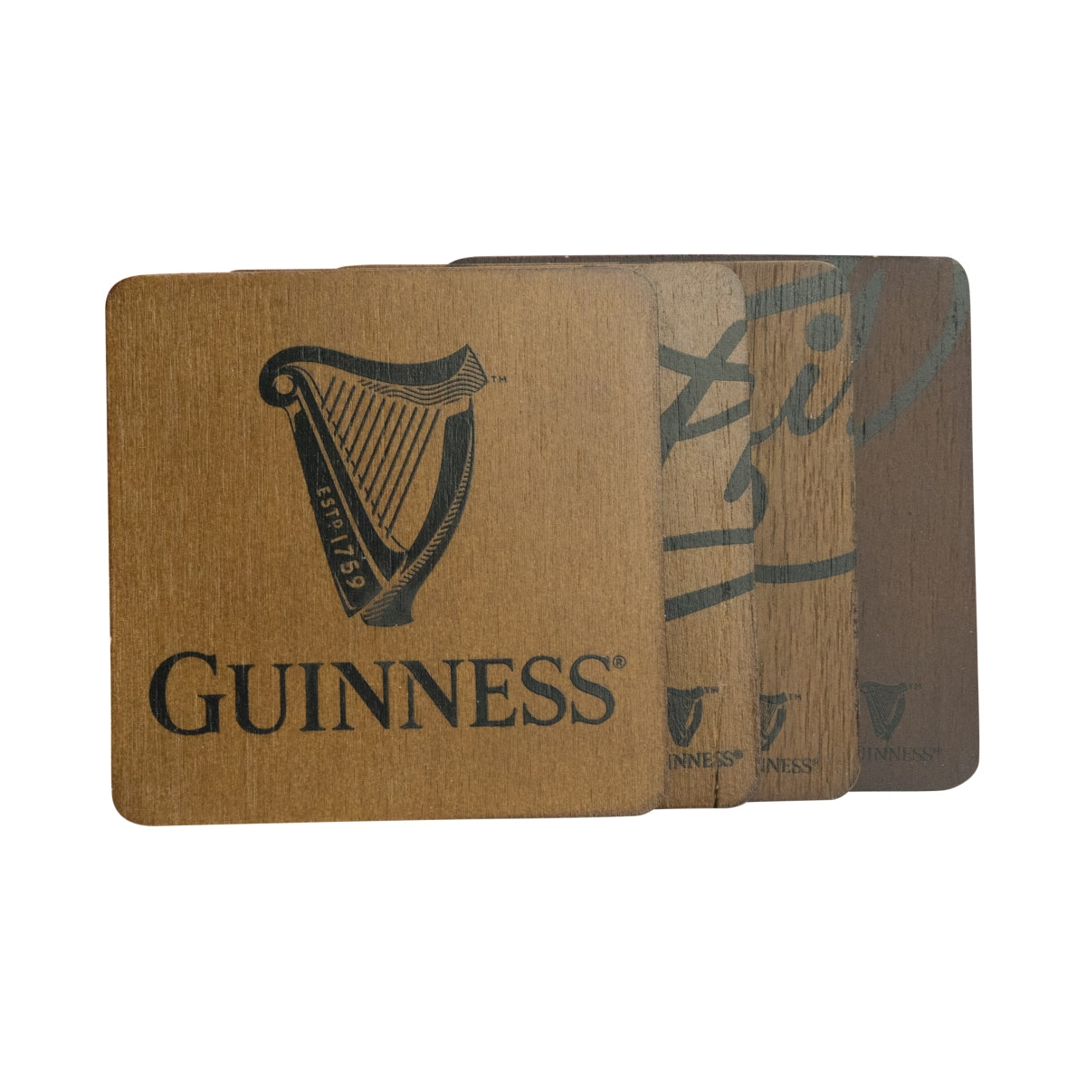 4x podkładki pod piwo Guinness, drewniane, chroniące szklanki, eleganckie, do dekoracji baru