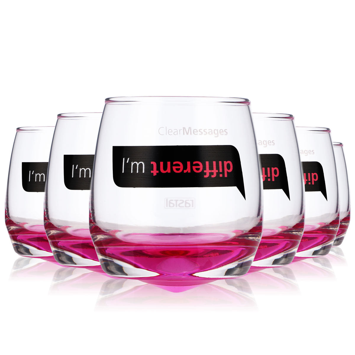 4x szklanki Rastal 0,2 l Szklanki designerskie Tumbler Schwenker „I´m different” – Widok 6