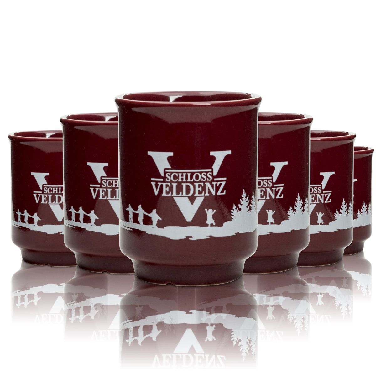 4x Kubek na sok Castle Veldenz 0,2l grzane wino zimowy jarmark bożonarodzeniowy czerwony poncz