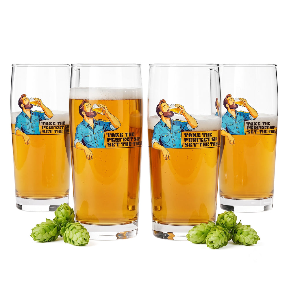 Zestaw 4 szklanek do piwa Sipply SETTING THE TABLE Take the Perfect SIP 0,5 l