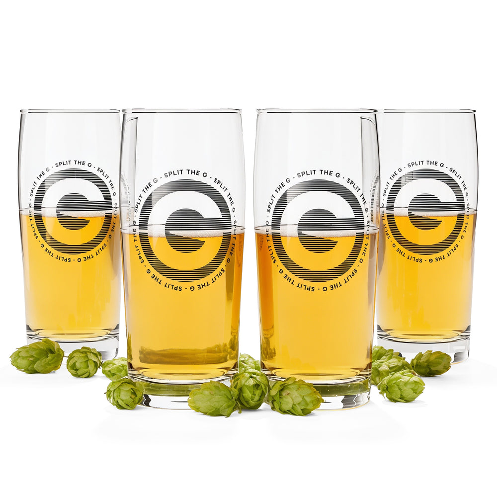 4 sztuki szklanek do piwa Sipply SPLIT THE G Big G 0,5 l – trend w mediach społecznościowych