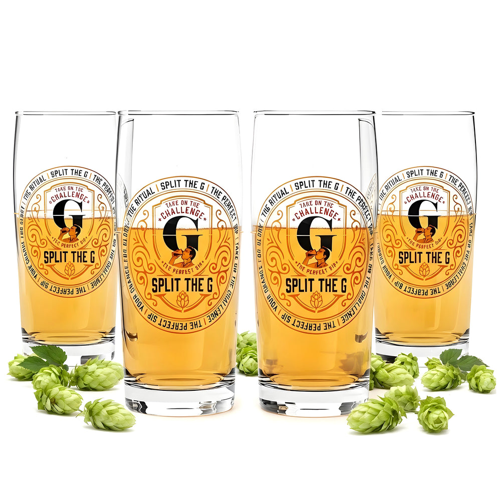 4 sztuki szklanek do piwa Sipply SPLIT THE G The Perfect SIP 0,5 l – trend w mediach społecznościowych