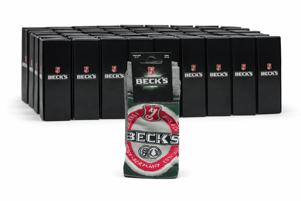 50x Becks Skarpetki Pończochy Rozmiar 42-46 Unisex Skarpetki Retro Party Leisure Crew Beer