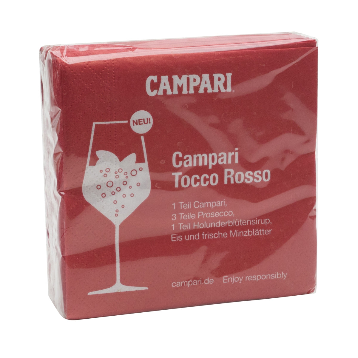 50x Campari serwetki do wermutu czerwone Tocco Rosso 12x12 cm