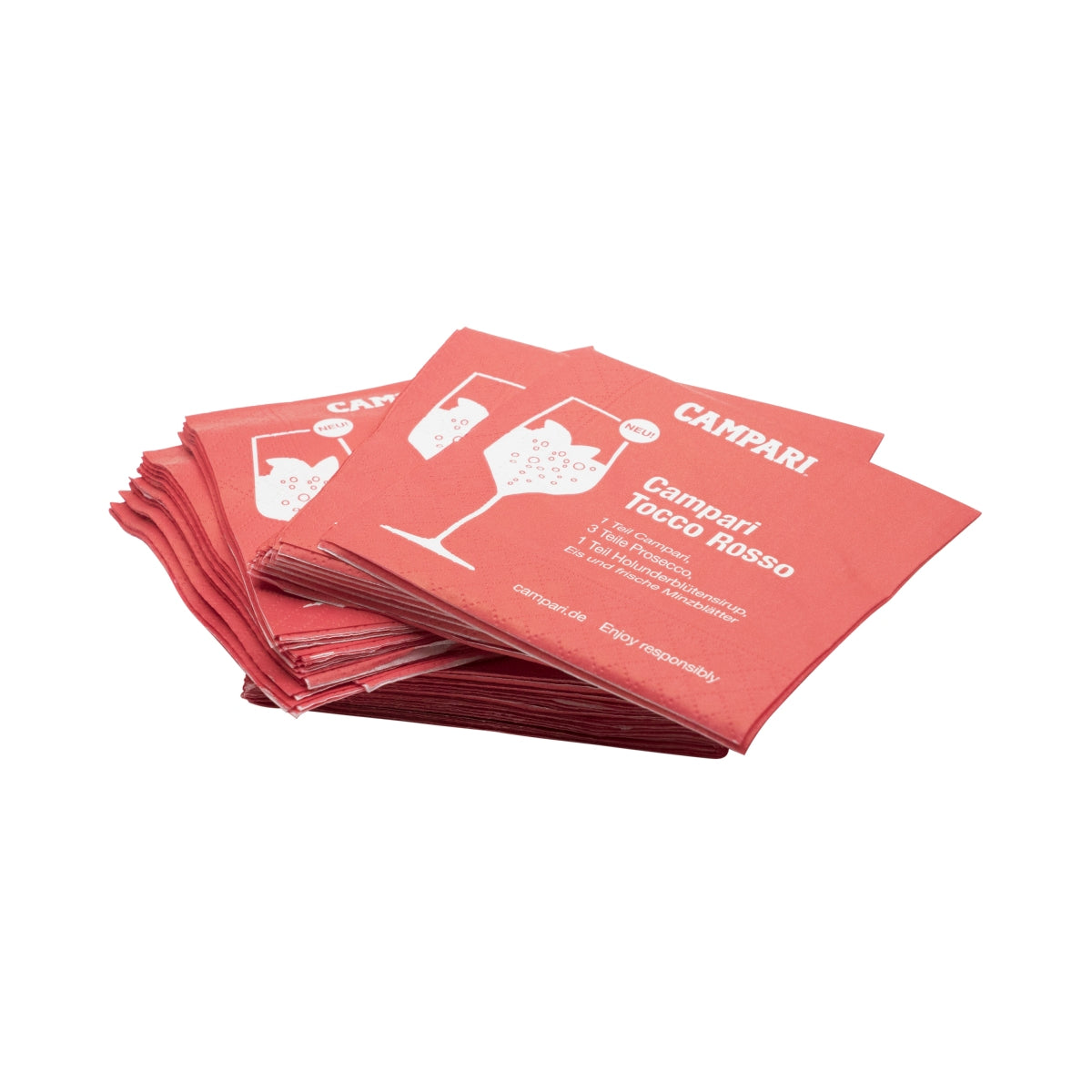 50x Campari serwetki do wermutu czerwone Tocco Rosso 12x12 cm – Widok 3