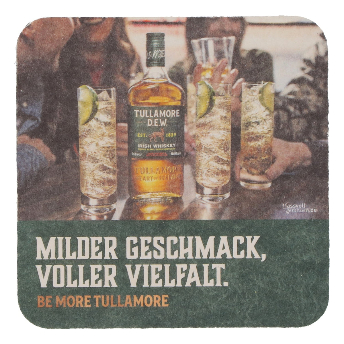 50x podkładki pod szklanki Tullamore Dew Whisky, zielone – Widok 4