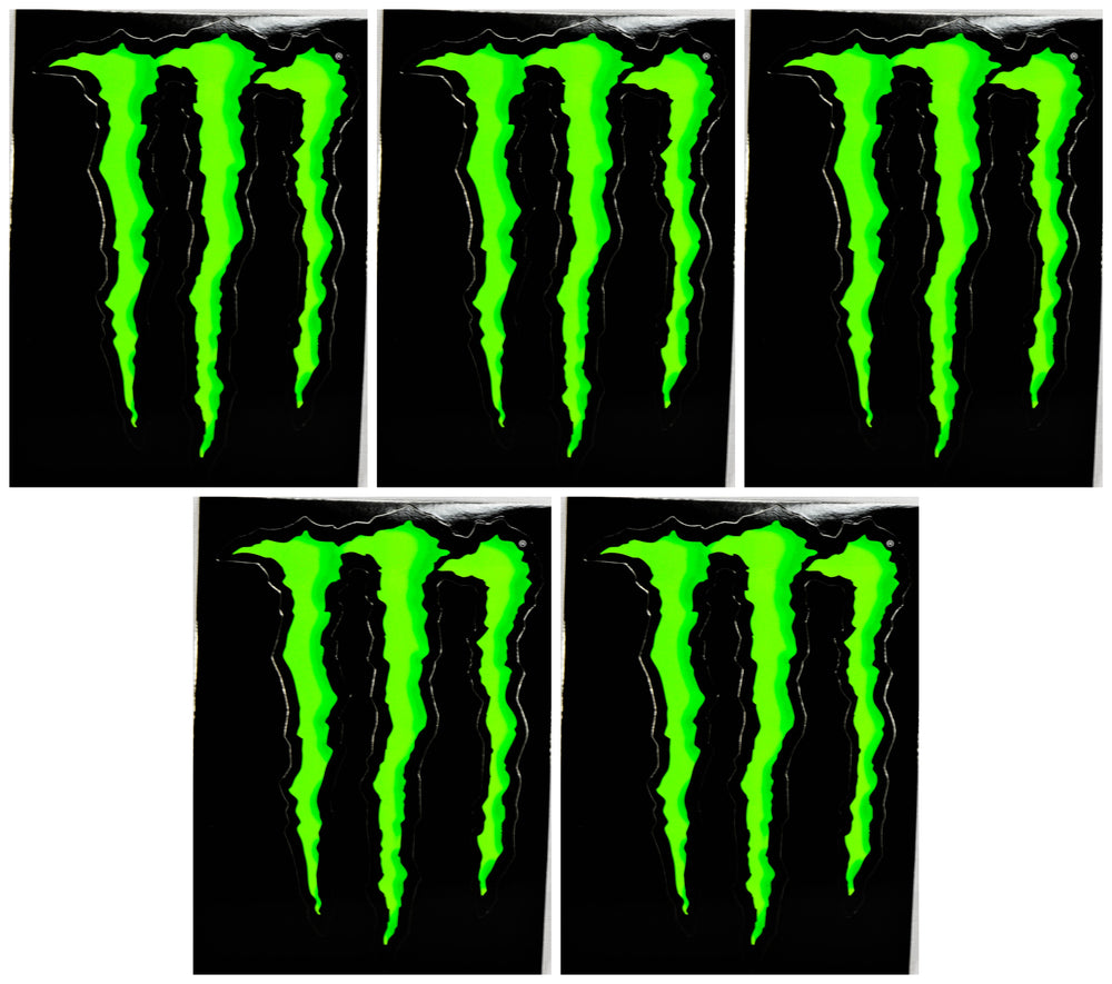 5x naklejki Monster Energy, czarne, 11 x 8 cm, reklama BMX, gadżety