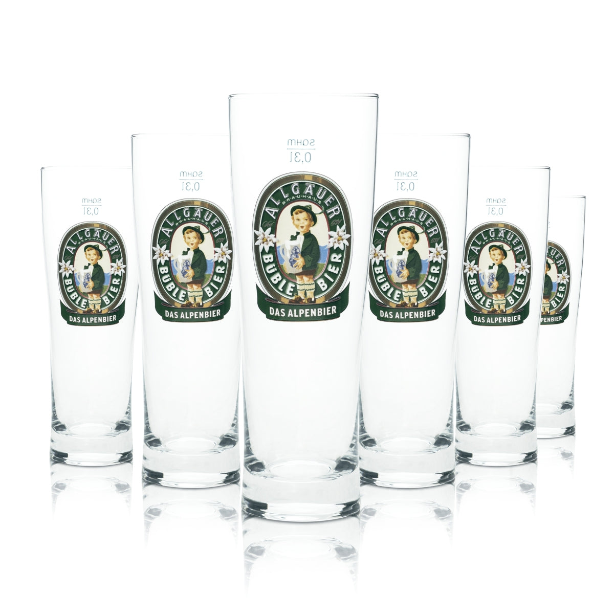 6 Allgäuer Büble Bier Szklanki do piwa Szklanki do piwa Szklanki 0,3 l Sahm