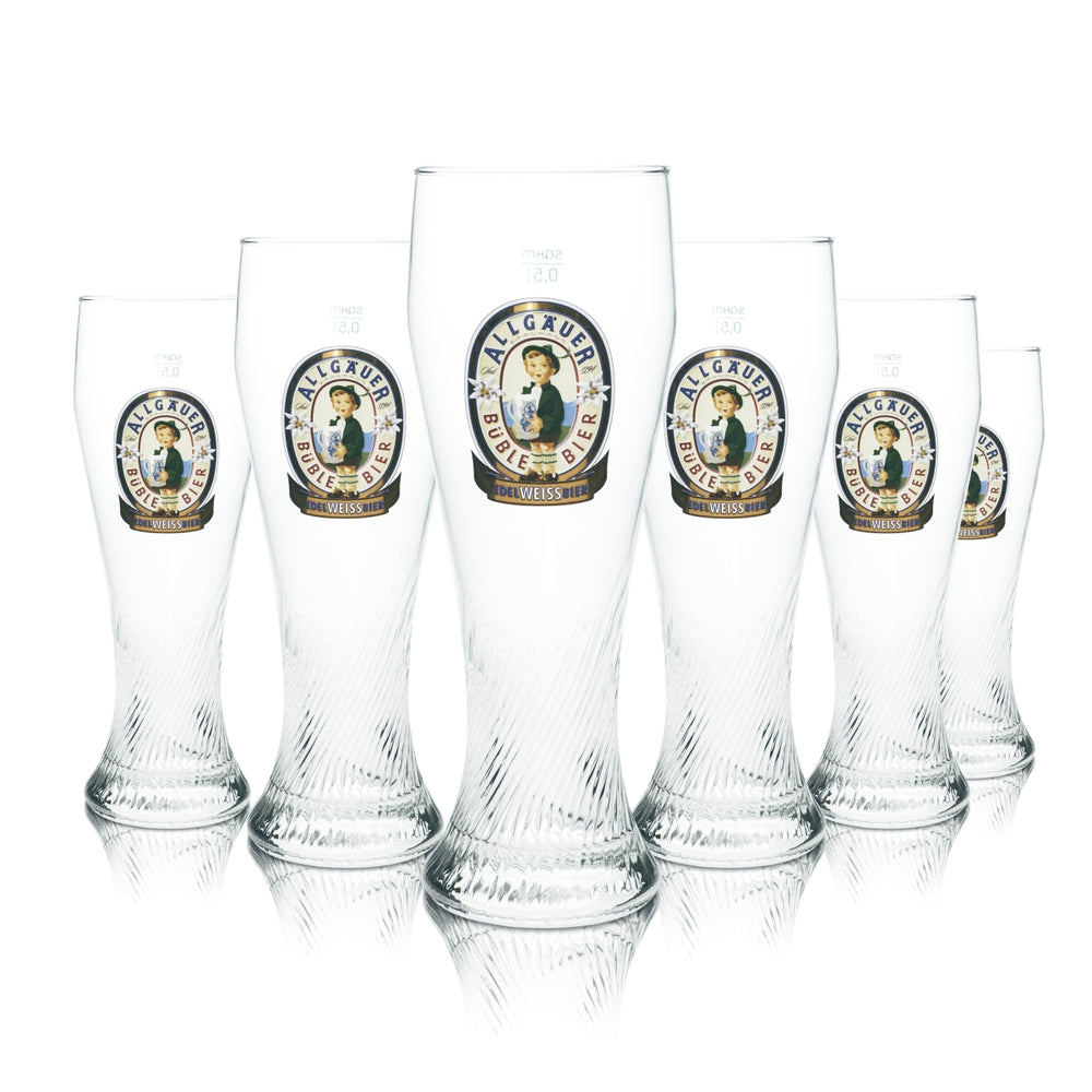 6 Allgäuer Büble szklanka do piwa Weizen 0,5l Sahm nowa