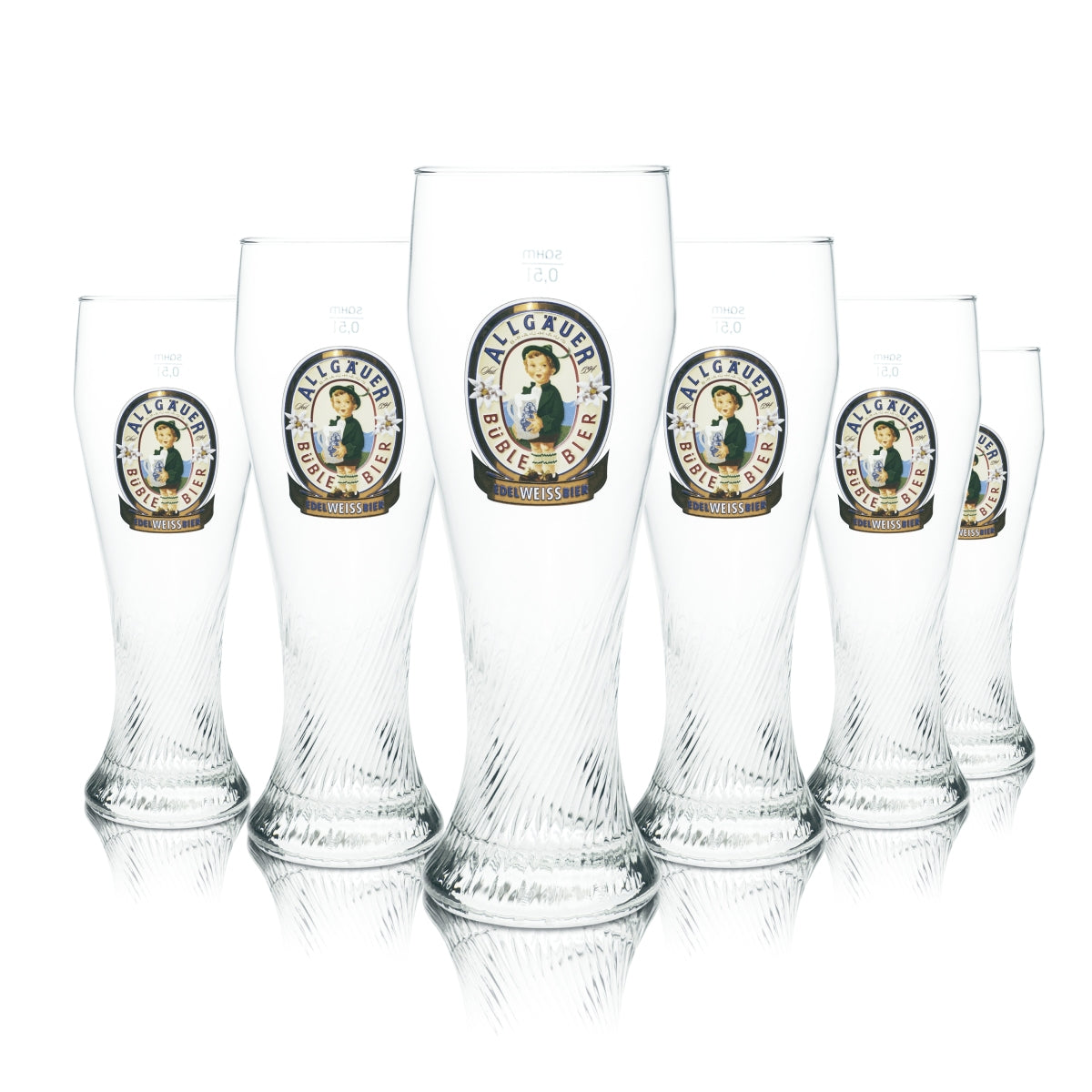 6 Allgäuer Büble szklanka do piwa Weizen 0,5l Sahm nowa