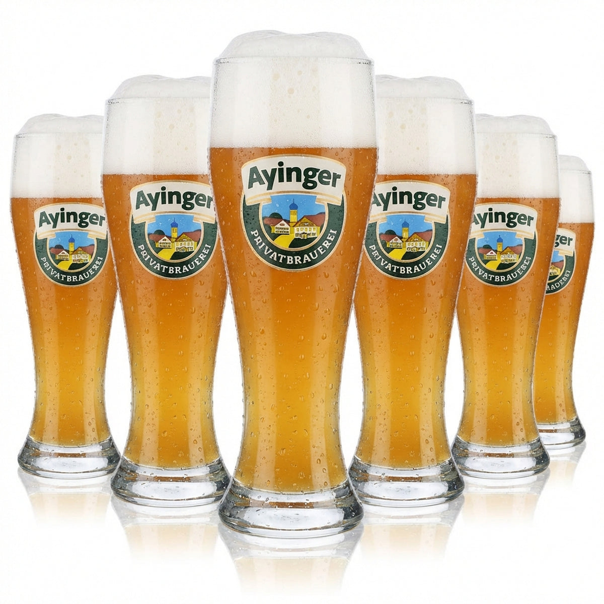 6 szklanek do piwa Ayinger 0,5 l – szklanki do piwa pszenicznego    nowe