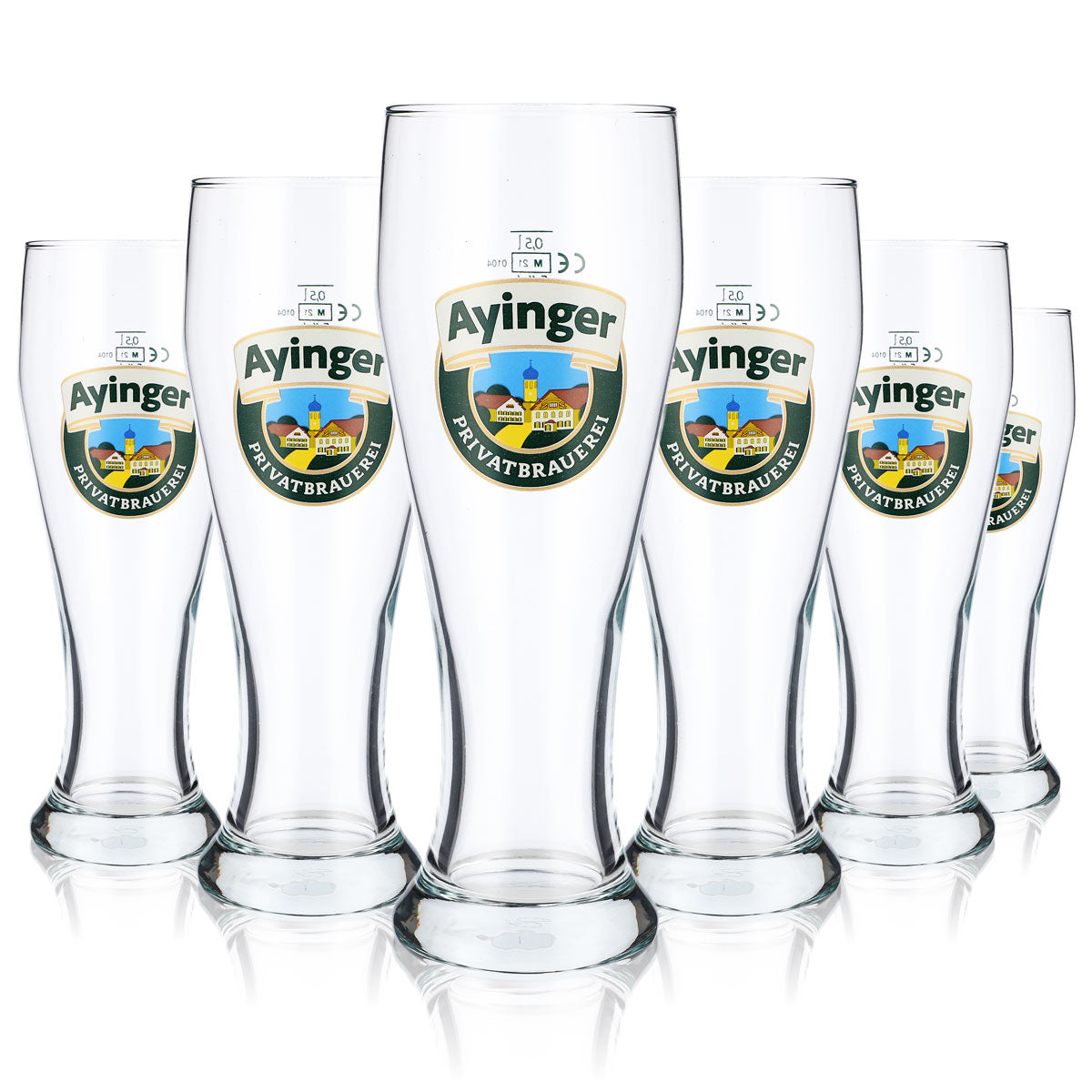 6 szklanek do piwa Ayinger 0,5 l – szklanki do piwa pszenicznego    nowe – Widok 5