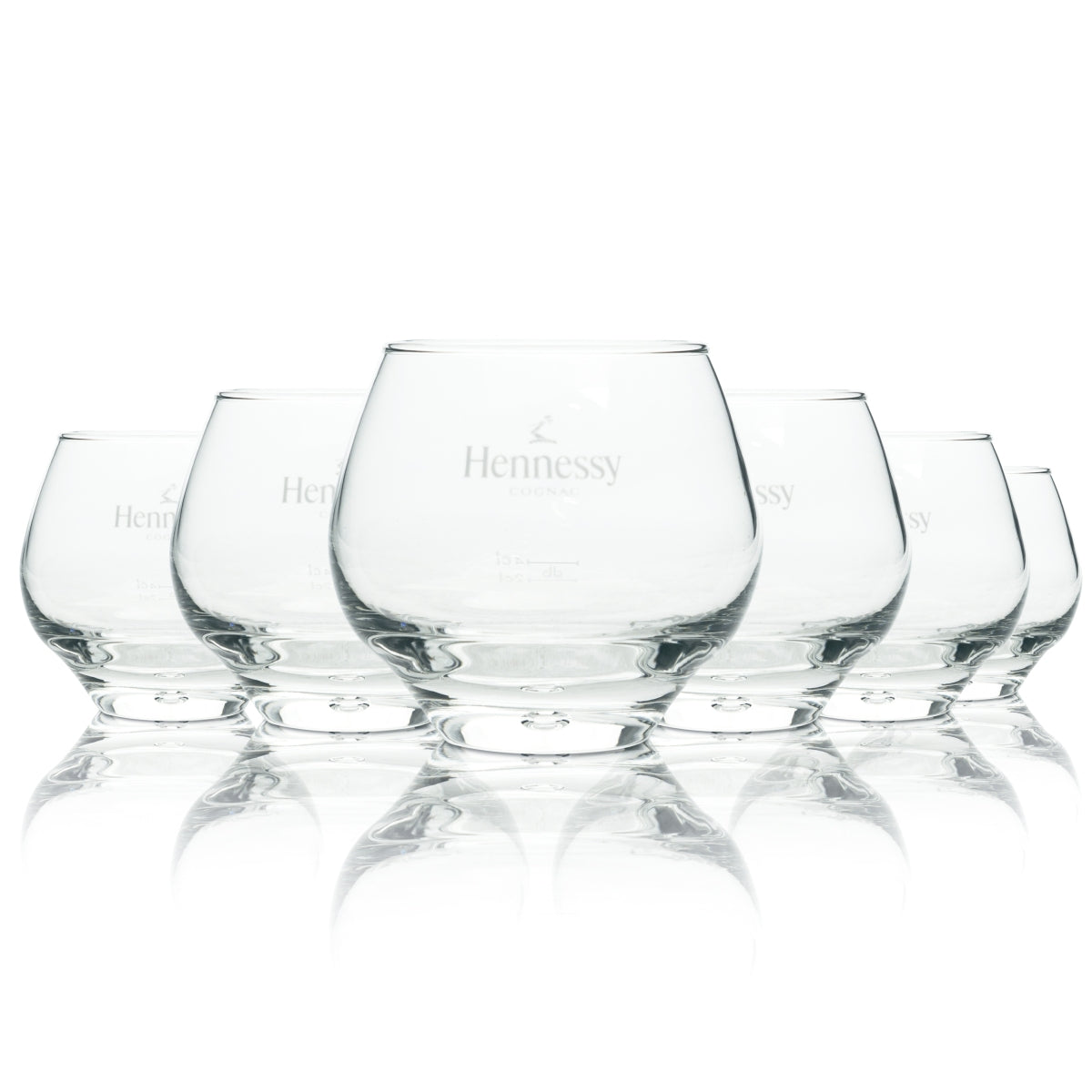6 Hennessy Cognac szklany okrągły kubek z bańką 300ml nowy