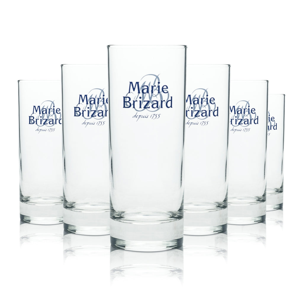6 Marie Brizard kieliszek do likieru long drink niebieskie logo nowy