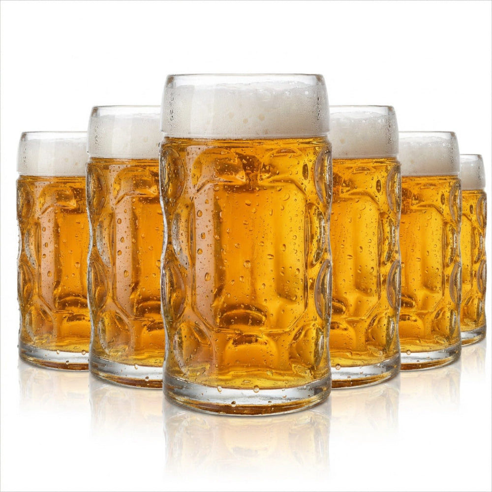 6 sztuk kufli do piwa Stölzle Isar Seidel o pojemności 0,5 l, szklane z kropką