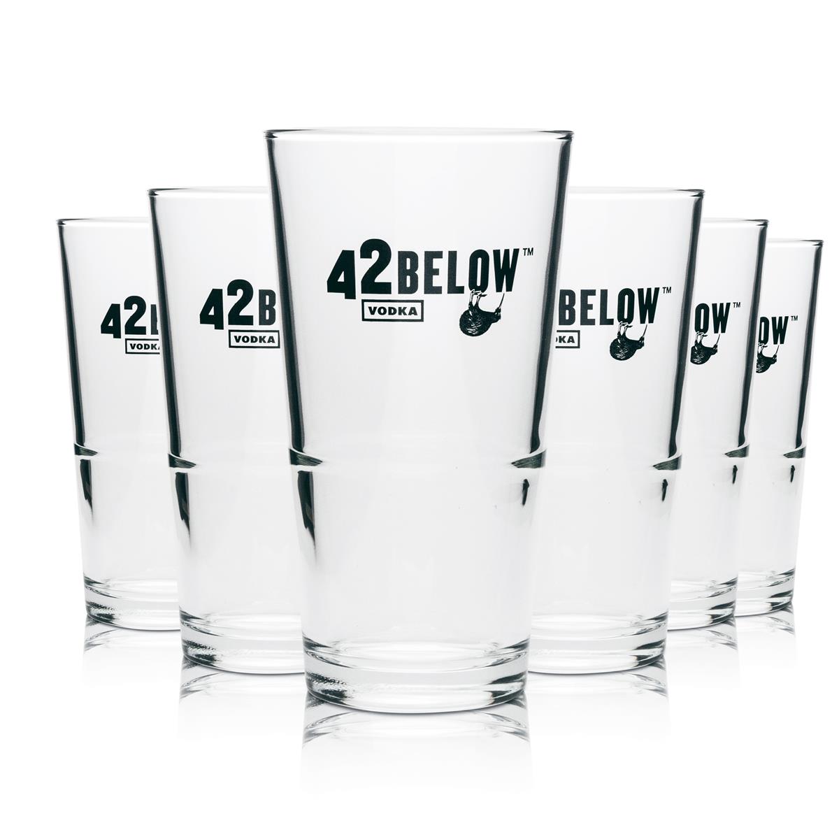6x 42Below Kieliszek do wódki long drink sztaplowany