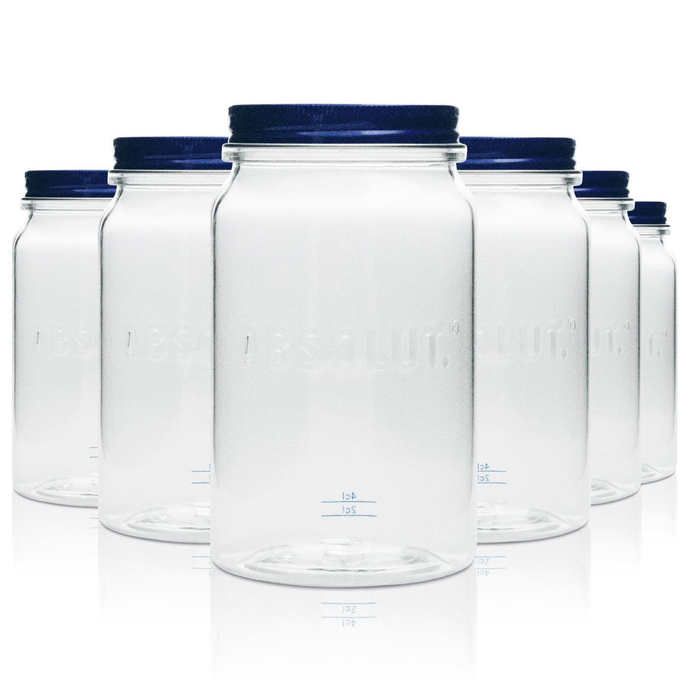 6x kubek plastikowy Absolut Szklanka 0,57 l Plastikowy słoik Mason Jar Szklanka z uchwytem Pokrywka