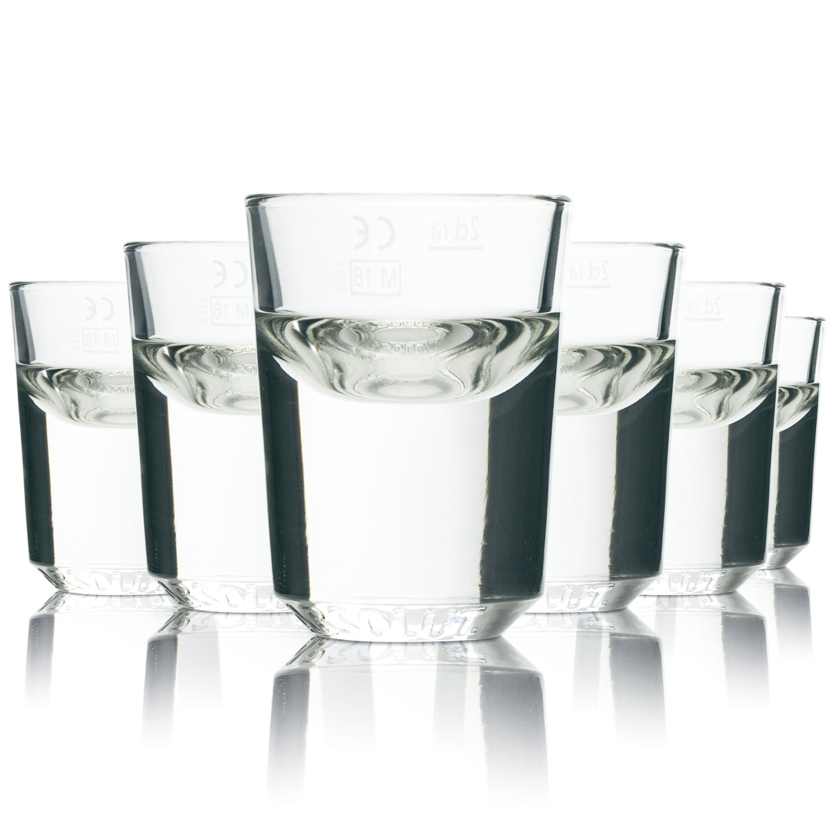 6x kieliszek Absolut Shot 2 cl Kieliszki do wódki Kurze Stamper Kieliszki gastronomiczne Kalibrowane Bar