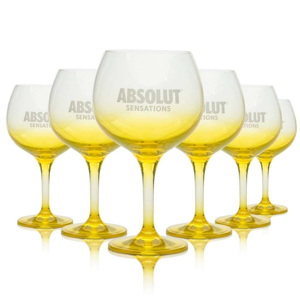 6x Absolut Vodka kieliszek na nóżce 0,5l balon koktajlowy szklanki do long drinków Sensations Bar