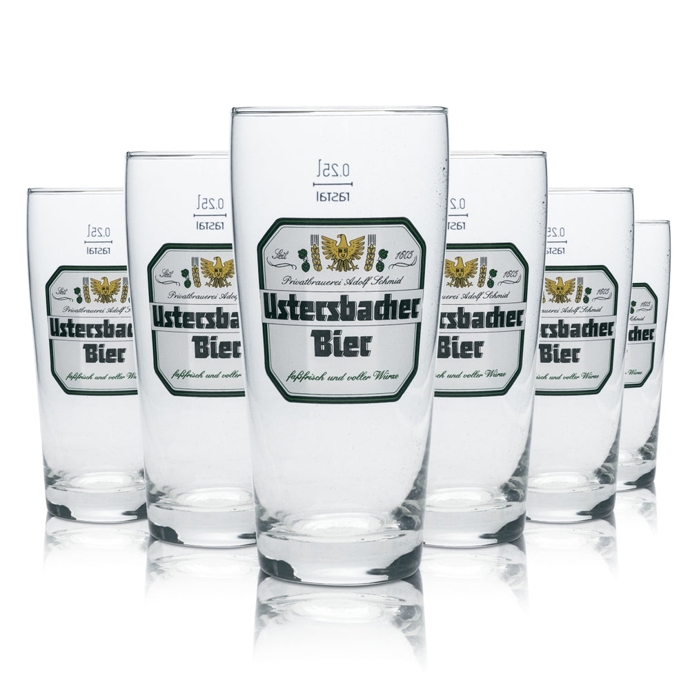 6x Adolf Schmid Ustersbacher szklanka do piwa 0,25l kufel szklanki browar Gastro Kneip