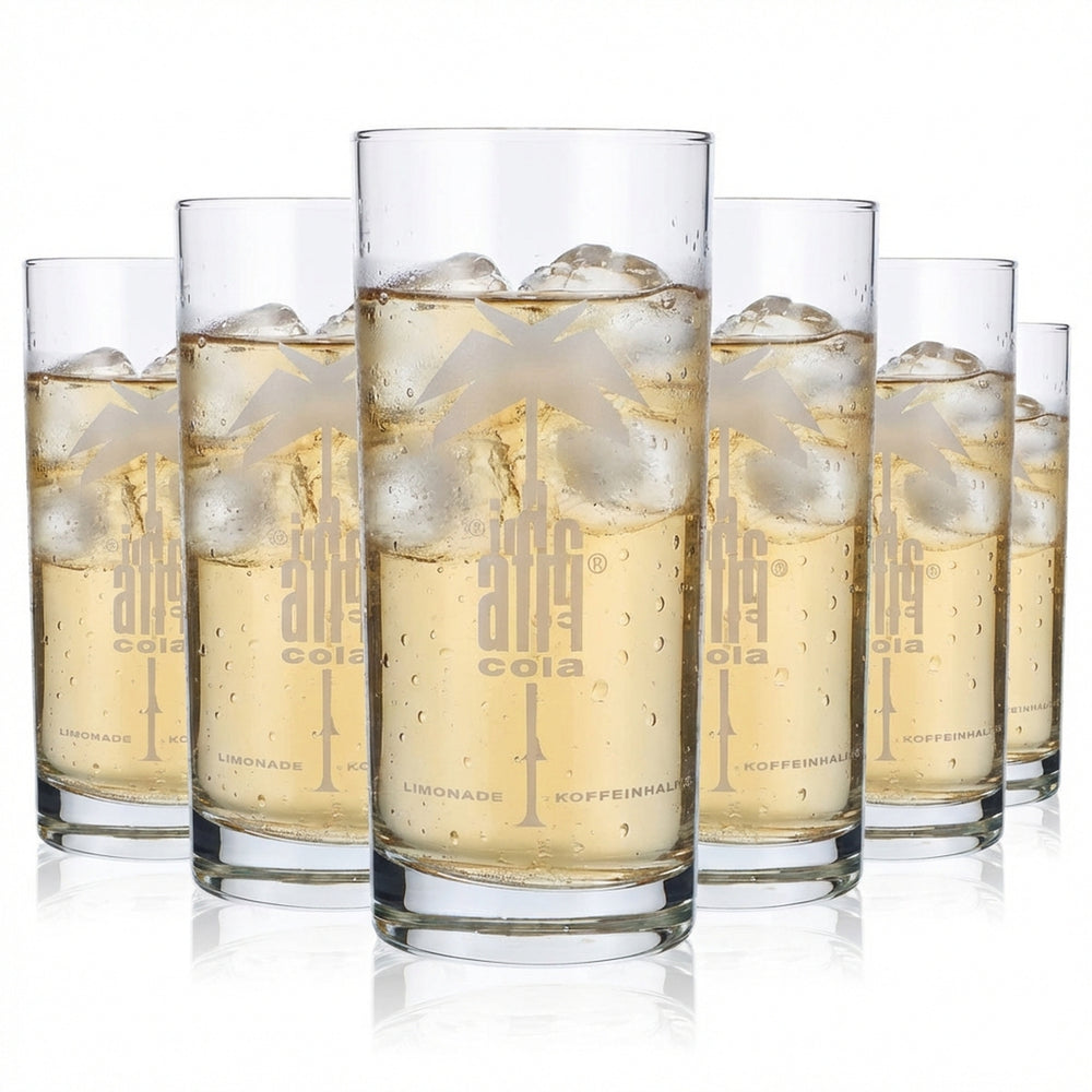 6x Afri Cola Napój bezalkoholowy Szklanka 0,5 l Szklanki do coli Szklanka do lemoniady Białe logo