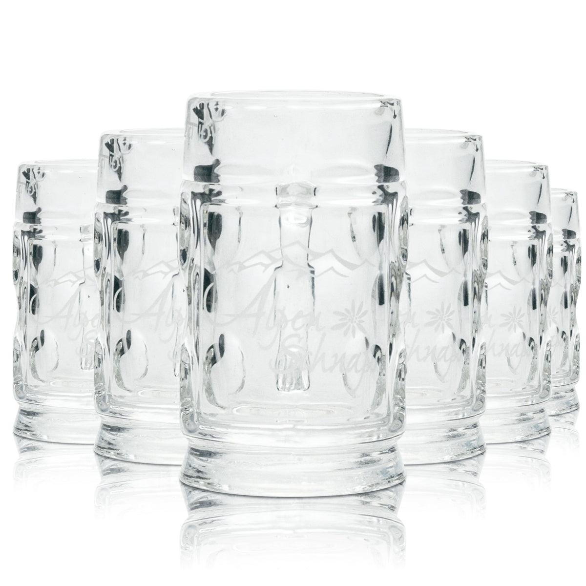 6x Alpenschnaps Steinbeisser szklany mini dzbanek 2cl schnapps short shot glasses tumbler