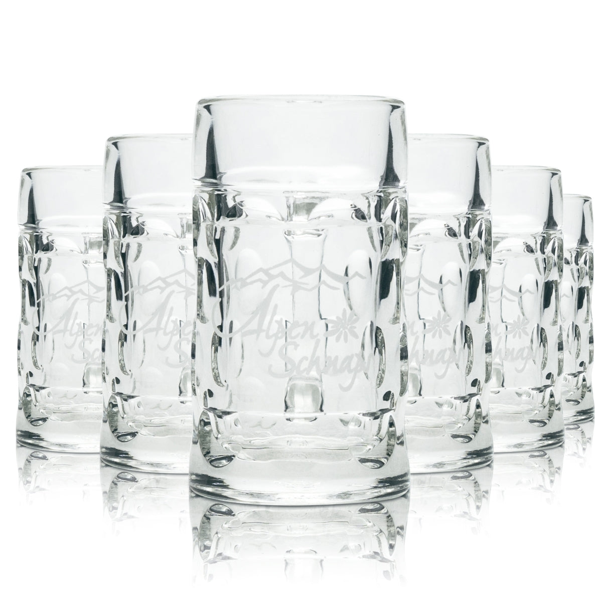 6x Alpenschnaps Steinbeisser szklany mini dzbanek 4cl schnapps short shot glasses tumbler