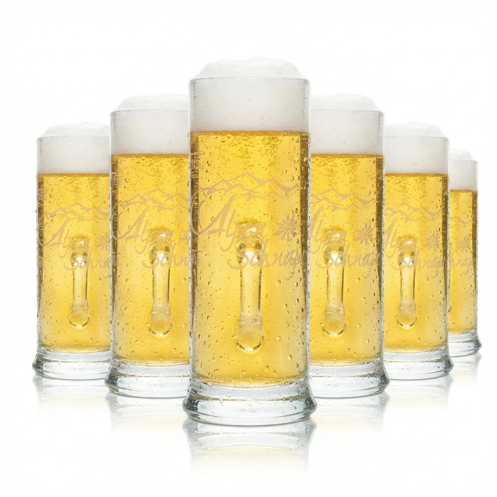 6x Alpenschnaps Steinbeisser Shot Szklanka 4 cl Mini-dzbanek Eleganckie szklanki z uchwytem