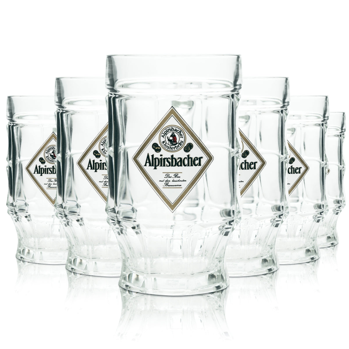 6x Alpirsbacher szklanka do piwa 0,5l kufel Klosterbräu Sahm Seidel szklanki kufle uchwyt