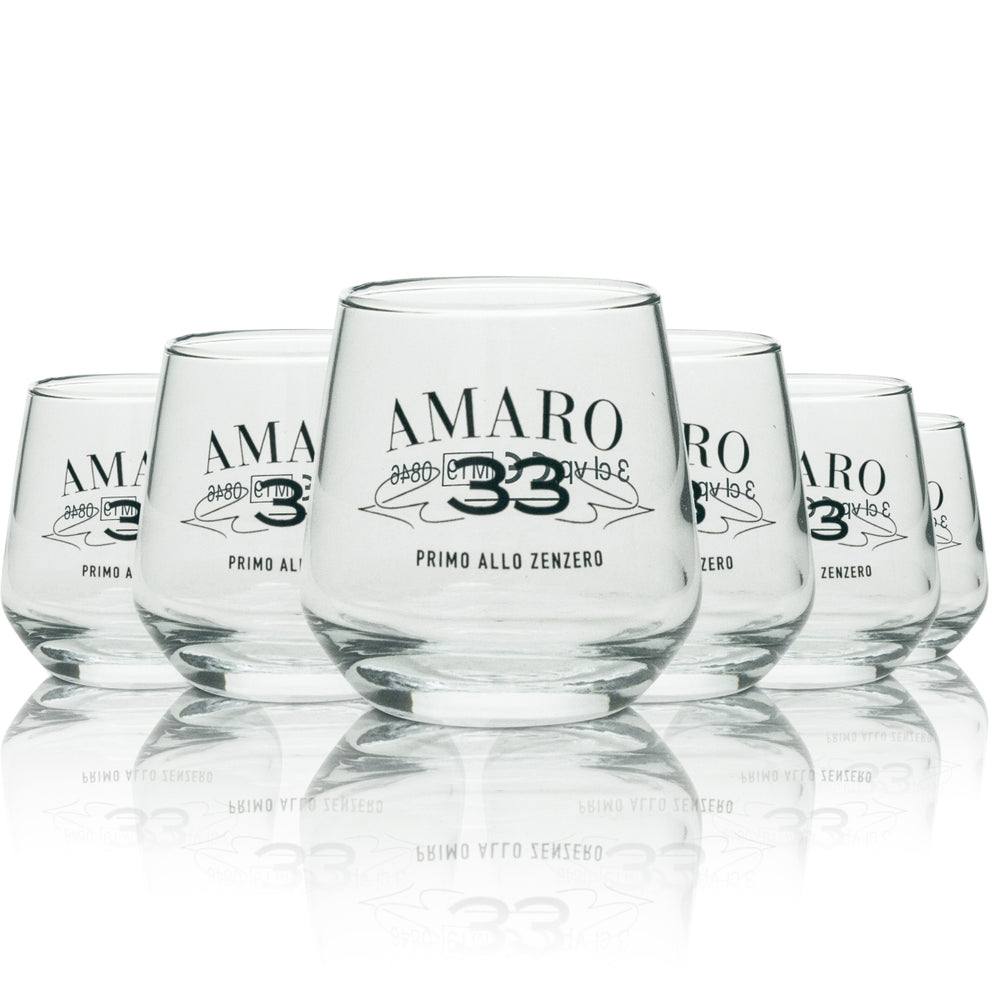 6x Kieliszek do likieru Amaro Primo allo zenzero shot glass 3cl
