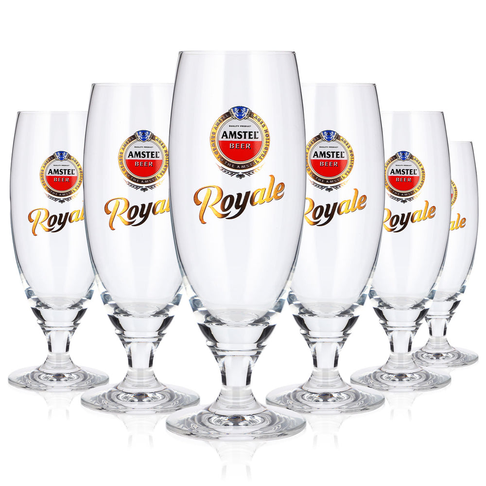 6 szklanek do piwa Amstel o pojemności 0,3 l, model „Pokal Royale Rastal”