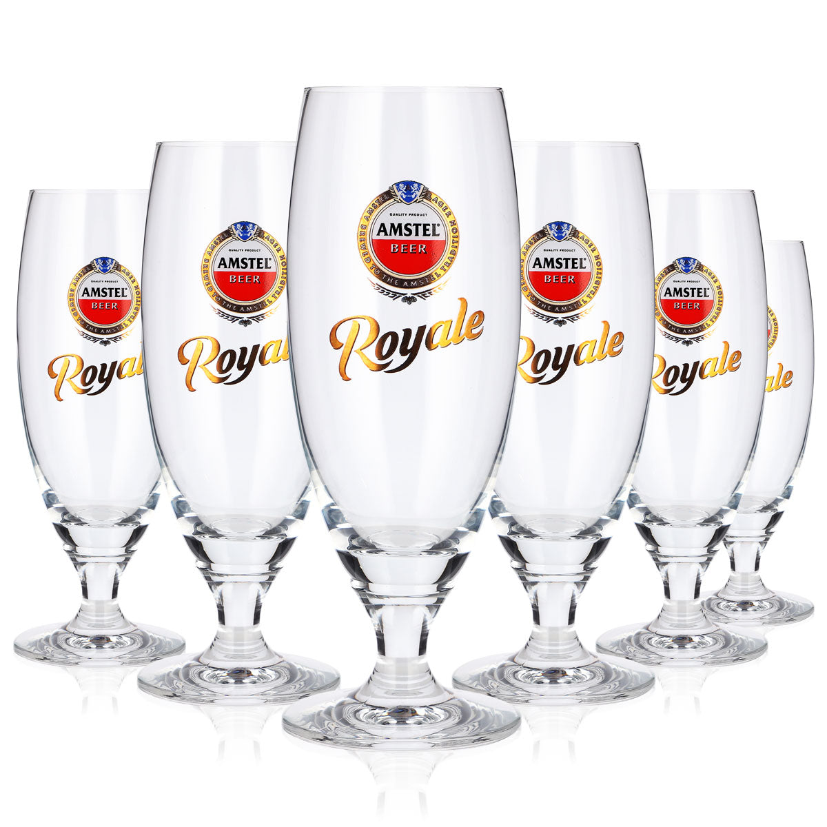 6 szklanek do piwa Amstel o pojemności 0,3 l, model „Pokal Royale Rastal”